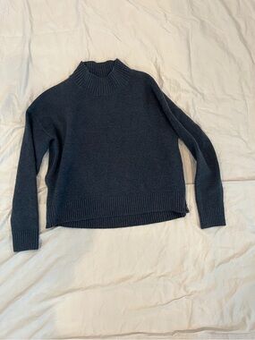 Ripe Maternity Knit Sweater Small Blue Side Zip Nursing Sweater